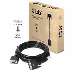 CLUB3D DVI-A TO VGA CABLE M/M 3m/ 9.8ft 28 AWG DVI-D Noir