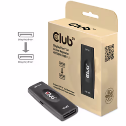 CLUB3D DP 1.4 4K120HZ HDR ACTIVE REPEATER F/F, displayport, displayport, Noir
