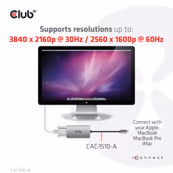 CLUB3D CAC-1510-A câble vidéo et adaptateur 0,25 m USB Type-C DVI Gris - Vue supplémentaire 7