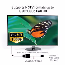 CLUB3D CAC-1302 câble vidéo et adaptateur 0,5 m HDMI Type A (Standard) VGA (D-Sub) Noir - Vue supplémentaire 5
