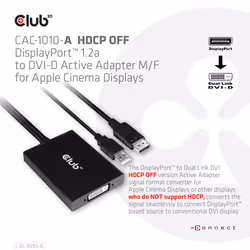 CLUB3D CAC-1010-A câble vidéo et adaptateur 0,6 m DisplayPort DVI-D + USB