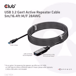 CLUB3D CAC-1404 câble USB 5 m USB 3.2 Gen 1 (3.1 Gen 1) USB A Noir - Vue supplémentaire 6