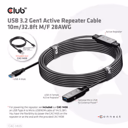 CLUB3D CAC-1405 câble USB 10 m USB 3.2 Gen 2 (3.1 Gen 2) USB A Noir - Vue supplémentaire 6