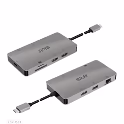CLUB3D CSV-1593 hub & concentrateur USB 3.2 Gen 1 (3.1 Gen 1) Type-C 16200 Mbit/s Métallique