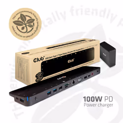 CLUB3D CSV-1564W100 station d'accueil USB 3.2 Gen 1 (3.1 Gen 1) Type-C Noir - Vue supplémentaire 4