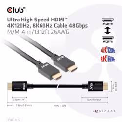CLUB3D CAC-1374 câble HDMI 4 m HDMI Type A (Standard) Noir