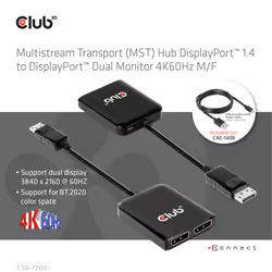 CLUB3D CSV-7220 câble vidéo et adaptateur 1 m DisplayPort HDMI + DisplayPort Gris - Vue supplémentaire 5