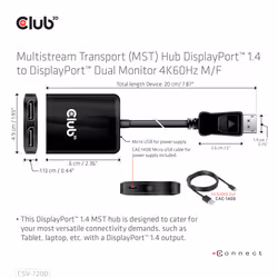 CLUB3D CSV-7220 câble vidéo et adaptateur 1 m DisplayPort HDMI + DisplayPort Gris - Vue supplémentaire 6