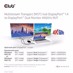 CLUB3D CSV-7220 câble vidéo et adaptateur 1 m DisplayPort HDMI + DisplayPort Gris - Vue supplémentaire 8