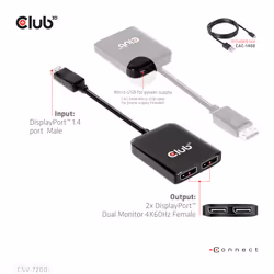 CLUB3D CSV-7220 câble vidéo et adaptateur 1 m DisplayPort HDMI + DisplayPort Gris - Vue supplémentaire 9