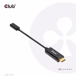 CLUB3D CAC-1333, 0,22 m, HDMI Type A (Standard), USB Type-C, Mâle, Mâle, Or