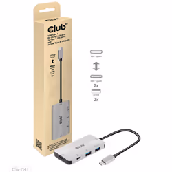 CLUB3D CSV-1543, USB 3.2 Gen 2 (3.1 Gen 2) Type-C, 100 W, Noir, Argent, USB 3.2 Gen 2 (3.1 Gen 2) Type-A, USB 3.2 Gen 2 (3.1  ...