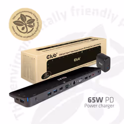 CLUB3D CSV-1564W65, Station d'accueil, USB 3.2 Gen 1 (3.1 Gen 1) Type-C, 3,5 mm, 1000 Mbit/s, 1000BASE-TX, IEEE 802.3