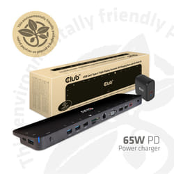 CLUB3D CSV-1564W65 station d'accueil USB 3.2 Gen 1 (3.1 Gen 1) Type-C Noir