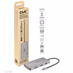 CLUB3D CSV-1594 station d'accueil USB 3.2 Gen 1 (3.1 Gen 1) Type-C Noir, Gris - Vue supplémentaire 7