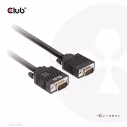 CLUB3D CAC-1710, 10 m, VGA (D-Sub), VGA (D-Sub), Mâle, Mâle, Noir