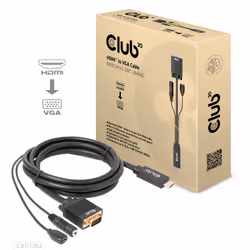 CLUB3D CAC-1712 câble vidéo et adaptateur 2 m VGA (D-Sub) + 3,5 mm HDMI + Micro-USB Noir