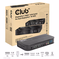 CLUB3D CSV-7210 commutateur écran, clavier et souris Noir - Vue supplémentaire 6