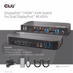 CLUB3D CSV-7210 commutateur écran, clavier et souris Noir - Vue supplémentaire 7