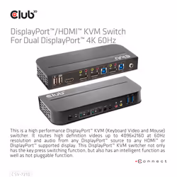 CLUB3D CSV-7210 commutateur écran, clavier et souris Noir - Vue supplémentaire 8