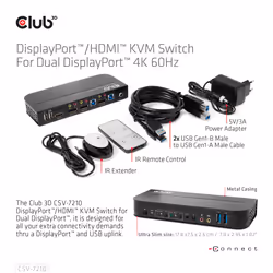 CLUB3D CSV-7210 commutateur écran, clavier et souris Noir - Vue supplémentaire 9