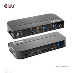 CLUB3D CSV-1382 commutateur écran, clavier et souris Noir