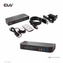 CLUB3D CSV-1382 commutateur écran, clavier et souris Noir