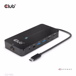 CLUB3D CSV-1595, USB 3.2 Gen 1 (3.1 Gen 1) Type-C, 100 W, 10,100,1000 Mbit/s, Noir, 4K Ultra HD, 60 Hz
