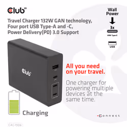 CLUB3D CAC-1906 chargeur d'appareils mobiles Universel Noir CC Intérieure - Vue supplémentaire 5