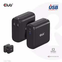CLUB3D CAC-1908 chargeur d'appareils mobiles Manettes de jeu, Ordinateur portable, Téléphone portable, Ordinateur portable, Consoles portables, Smartphone Noir USB Intérieure