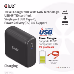 CLUB3D CAC-1908 chargeur d'appareils mobiles Manettes de jeu, Ordinateur portable, Téléphone portable, Ordinateur portable, Consoles portables, Smartphone Noir USB Intérieure - Vue supplémentaire 4