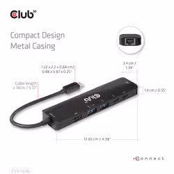CLUB3D CSV-1596 station d'accueil USB 3.2 Gen 1 (3.1 Gen 1) Type-C Noir - Vue supplémentaire 10