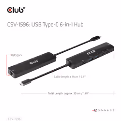 CLUB3D CSV-1596 station d'accueil USB 3.2 Gen 1 (3.1 Gen 1) Type-C Noir - Vue supplémentaire 11