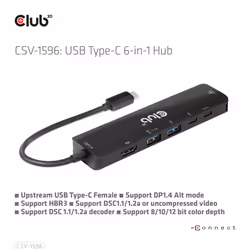 CLUB3D CSV-1596 station d'accueil USB 3.2 Gen 1 (3.1 Gen 1) Type-C Noir - Vue supplémentaire 13