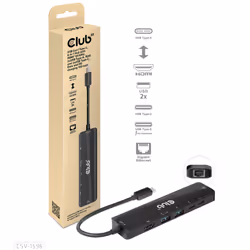 CLUB3D CSV-1596 station d'accueil USB 3.2 Gen 1 (3.1 Gen 1) Type-C Noir - Vue supplémentaire 6