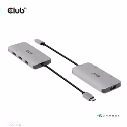 CLUB3D CSV-1547 hub & concentrateur USB 3.2 Gen 2 (3.1 Gen 2) Type-C 10000 Mbit/s Noir, Argent