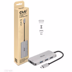 CLUB3D CSV-1547 hub & concentrateur USB 3.2 Gen 2 (3.1 Gen 2) Type-C 10000 Mbit/s Noir, Argent - Vue supplémentaire 5