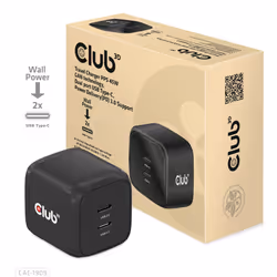CLUB3D CAC-1909EU chargeur d'appareils mobiles Téléphone portable, Ordinateur portable, Smartphone Noir Secteur Intérieure