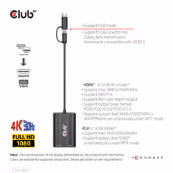 CLUB3D CSV-1611 adaptateur graphique USB 3840 x 2160 pixels Noir - Vue supplémentaire 13