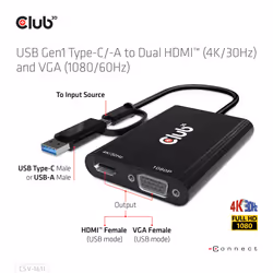CLUB3D CSV-1611 adaptateur graphique USB 3840 x 2160 pixels Noir - Vue supplémentaire 8