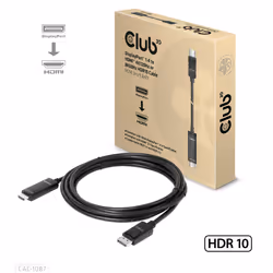 CLUB3D CAC-1087, 3 m, DisplayPort, HDMI, Mâle, Mâle, Droit
