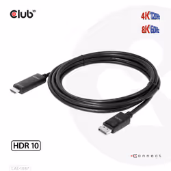 CLUB3D CAC-1087 câble vidéo et adaptateur 3 m DisplayPort HDMI Noir - Vue supplémentaire 6