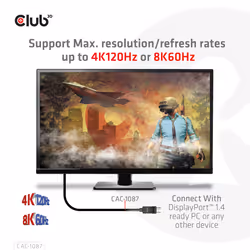 CLUB3D CAC-1087 câble vidéo et adaptateur 3 m DisplayPort HDMI Noir - Vue supplémentaire 7