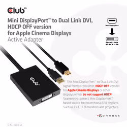 CLUB3D CAC-1130-A câble vidéo et adaptateur 0,6 m DVI-D Noir