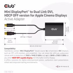 CLUB3D CAC-1130-A câble vidéo et adaptateur 0,6 m DVI-D Noir