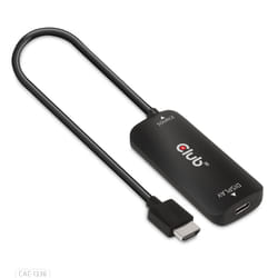 CLUB3D CAC-1336 câble vidéo et adaptateur 1 m HDMI + USB USB Type-C Noir