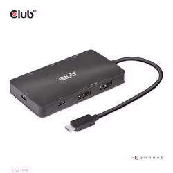 CLUB3D CSV-1598, USB 3.2 Gen 2 (3.1 Gen 2) Type-C, 100 W, 1.4/2.2, 10,100,1000 Mbit/s, Noir, 4K Ultra HD