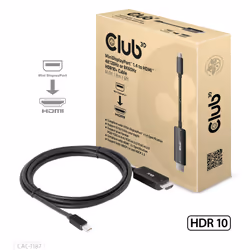 CLUB3D CAC-1187, 1,8 m, Mini DisplayPort, HDMI, Mâle, Mâle, Droit