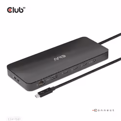 CLUB3D CSV-1581, Station d'accueil, Thunderbolt 4, 140 W, 1000 Mbit/s, Noir, SD