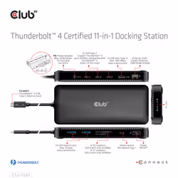 CLUB3D CSV-1581 station d'accueil Thunderbolt 4 Noir - Vue supplémentaire 12